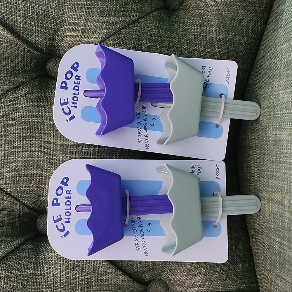 Ice Pop Holder Set in Blue and Green